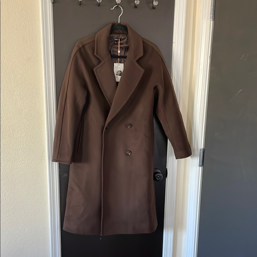 Quince Italian wool double breasted slouch coat excellent condition nwt